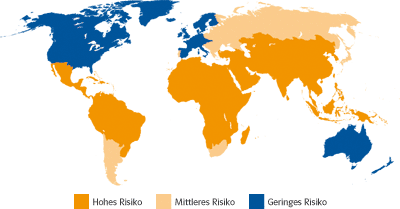 Regionen Durchfallrisiko